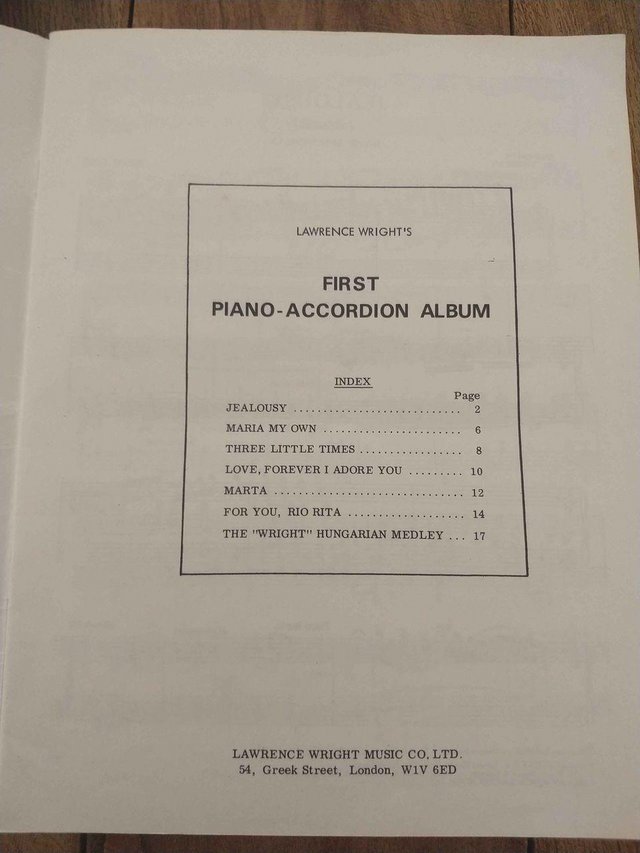 Image 2 of First Piano-Accordion Album1971 by T W Thurban