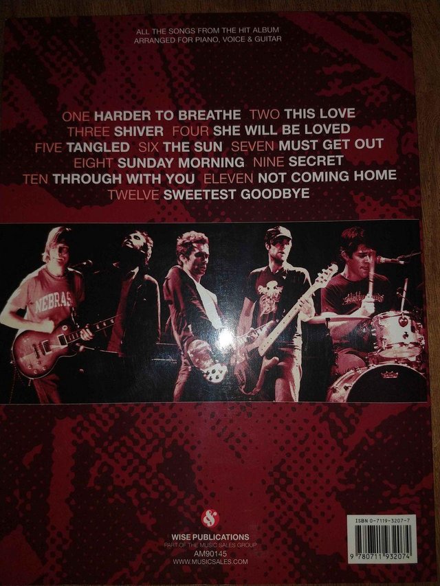 Image 4 of MAROON 5 – SONGS ABOUT JANE  Piano/Vocal/Guitar Songbook