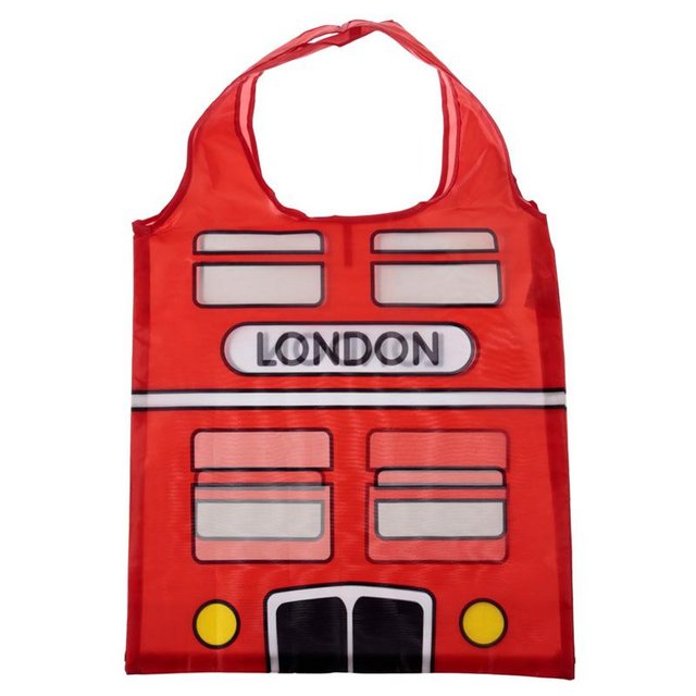 Image 2 of Handy Fold Up London Bus Shopping Bag with Holder.