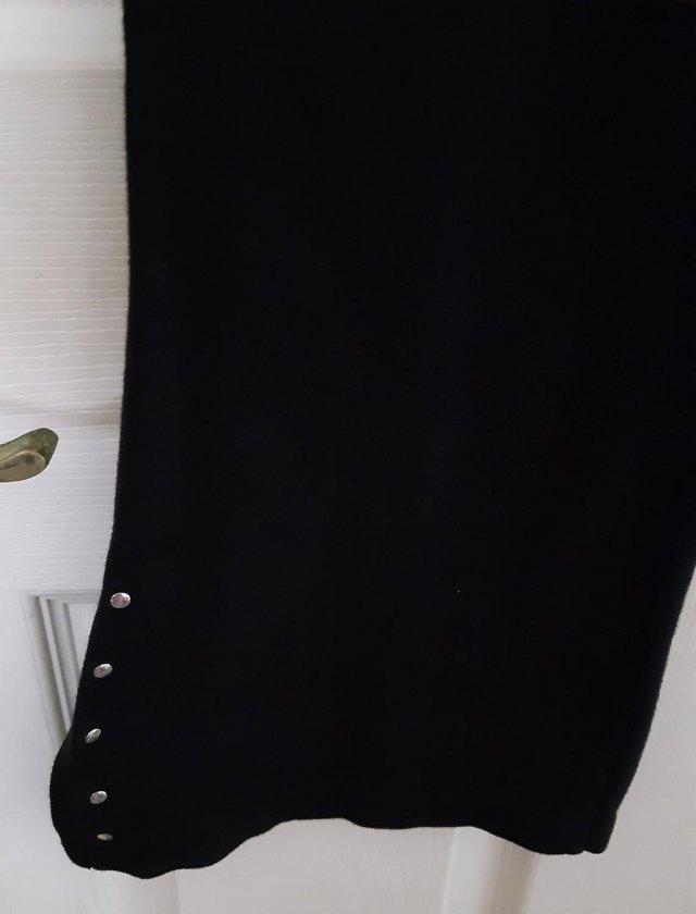Image 2 of Essence Black Bootcut Leggings With Stud Detail - Size 18