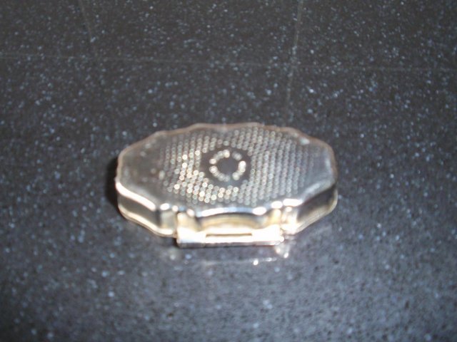 Image 3 of Oval Shaped Brass Coloured Metal Pill Box