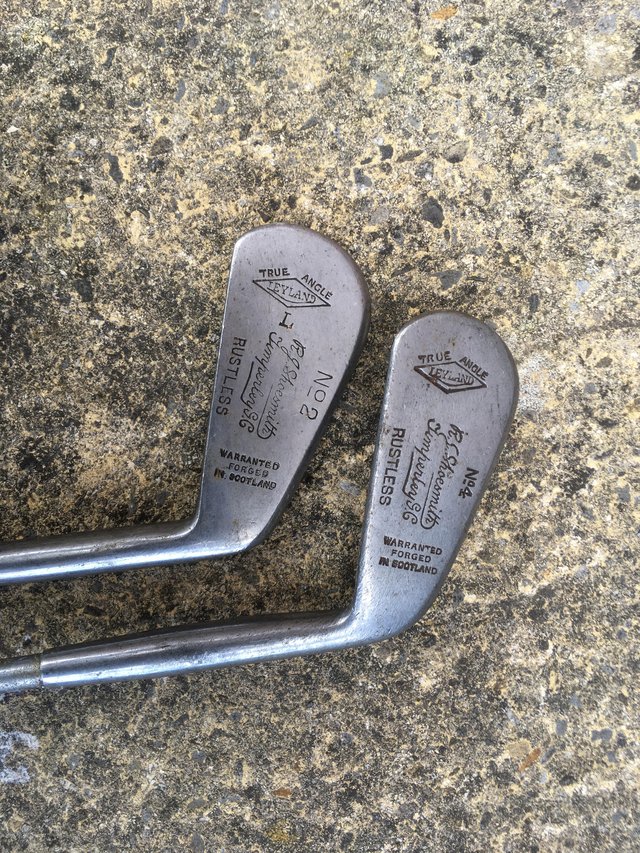 Image 2 of Two Vintage golf clubs stamped with Timperley Golf Club