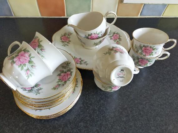Preview of the first image of Queen Anne bone china tea set,.