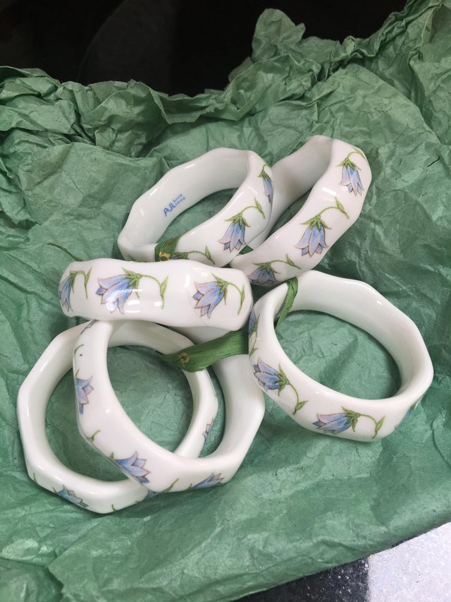 Preview of the first image of Bone China Napkin Rings set of six.