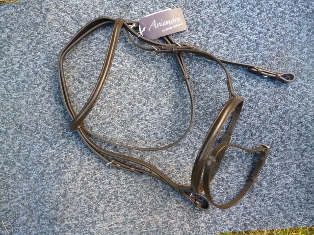 Preview of the first image of New Shires Aviemore cob size flash bridle havanna brown.
