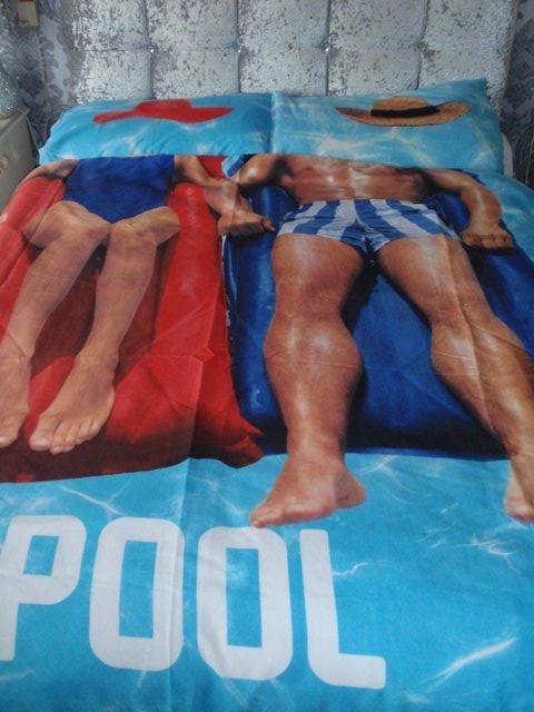 Image 2 of Pool Party Funny Double Duvet Set with 2 Pillow Cases