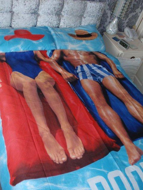 Preview of the first image of Pool Party Funny Double Duvet Set with 2 Pillow Cases.