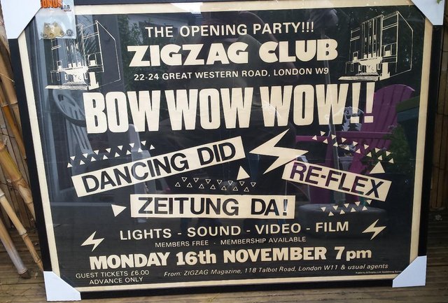 Preview of the first image of Bow Wow Wow Framed Poster of Zig Zag Club Gig.