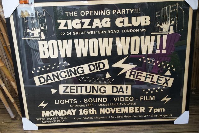 Image 2 of Bow Wow Wow Framed Poster of Zig Zag Club Gig