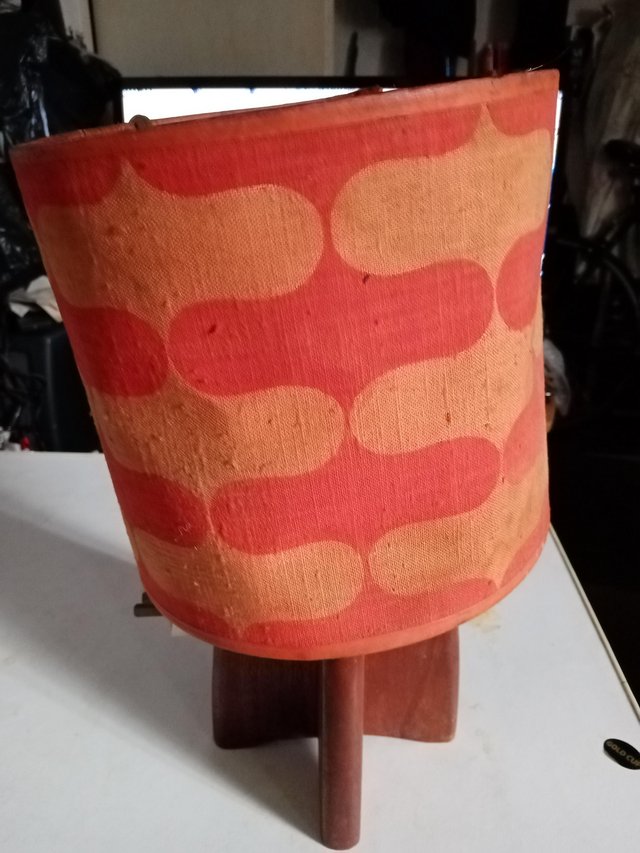 Image 2 of 1960s Table Lamp, wood made, with Original shade