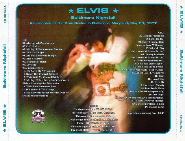 Image 2 of ELVIS PRESLEY RARE CD BALTIMORE NIGHTFALL