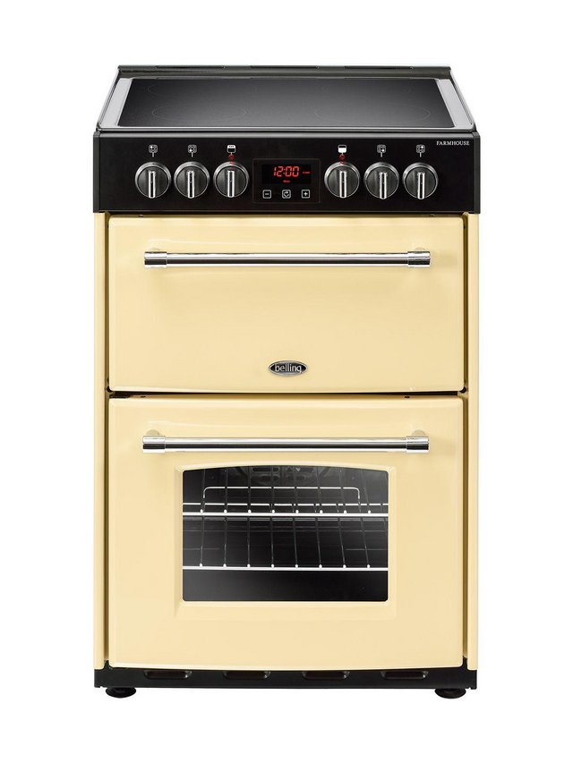 Preview of the first image of BELLING FARMHOUSE CHAMPAGNE 60CM ELECTRIC DOUBLE OVEN COOKER.