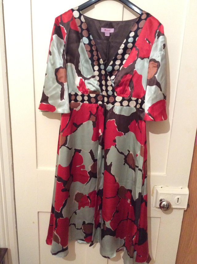 Preview of the first image of Monsoon all silk dress. UK Size 12. New.