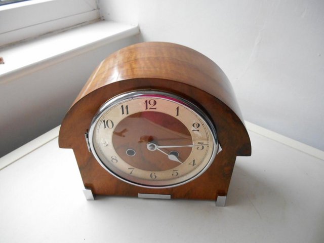 Image 2 of German striking mantle clock in gwo