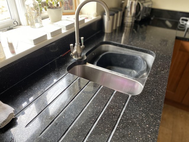Preview of the first image of Black 30mm thick quartz worktop.