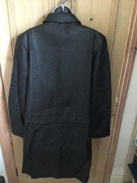 Image 6 of Vintage St.Michael Butter-Soft Jet Black Leather Coat sz 16