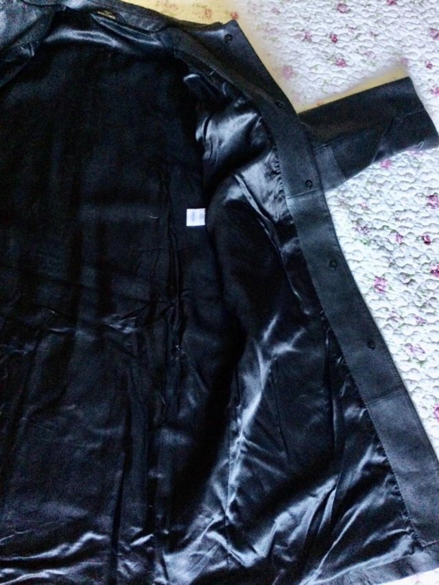 Image 8 of Vintage St.Michael Butter-Soft Jet Black Leather Coat sz 16
