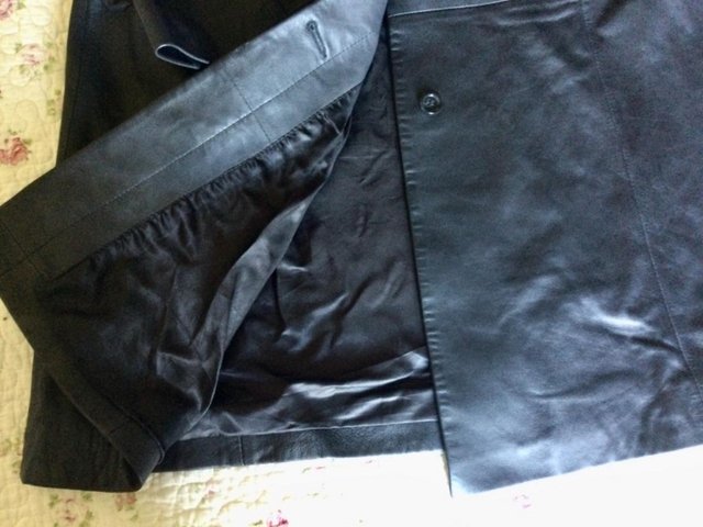 Image 11 of Vintage St.Michael Butter-Soft Jet Black Leather Coat sz 16