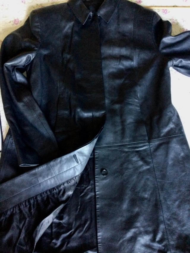 Image 12 of Vintage St.Michael Butter-Soft Jet Black Leather Coat sz 16