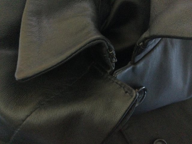 Image 20 of Vintage St.Michael Butter-Soft Jet Black Leather Coat sz 16