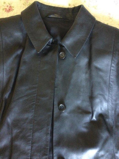 Image 21 of Vintage St.Michael Butter-Soft Jet Black Leather Coat sz 16