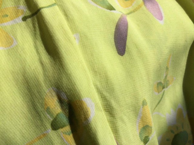 Image 9 of Vintage HOUSE OF FRASER Pale Lime Floral Shift Dress sz 14