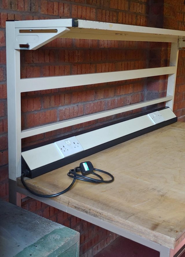 Preview of the first image of Workbench with storage cabinet and drawer.