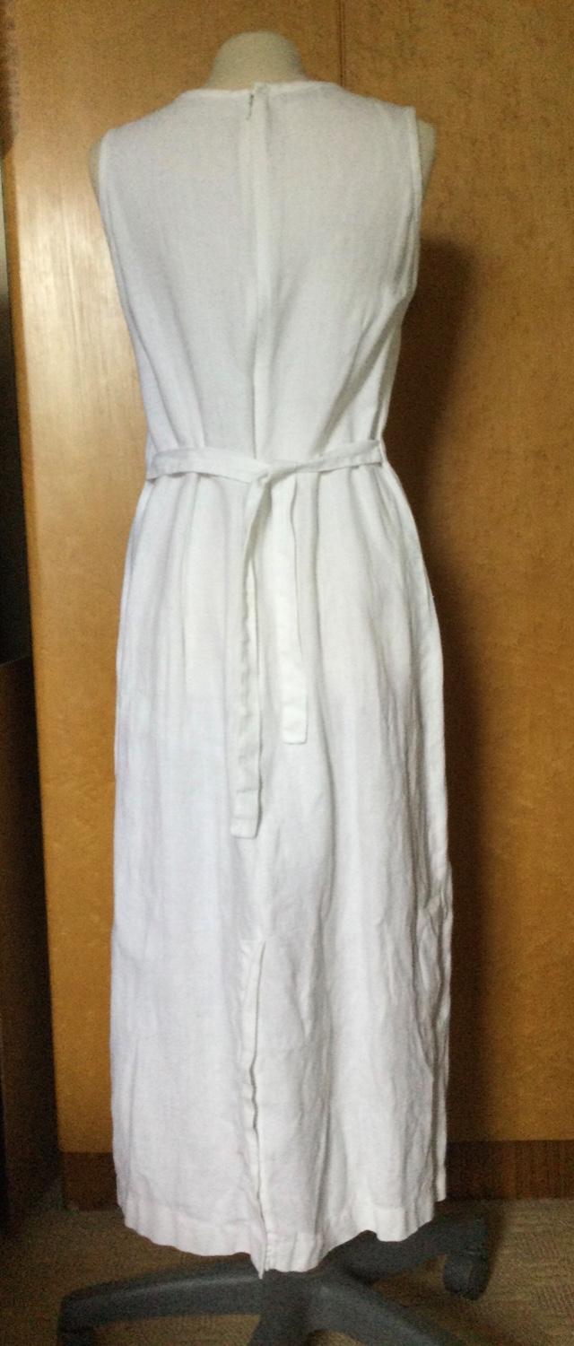 Image 3 of OLSEN Pure White 100% Linen Sleeveless MAXI Dress, sz 18