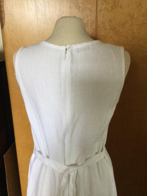 Image 5 of OLSEN Pure White 100% Linen Sleeveless MAXI Dress, sz 18