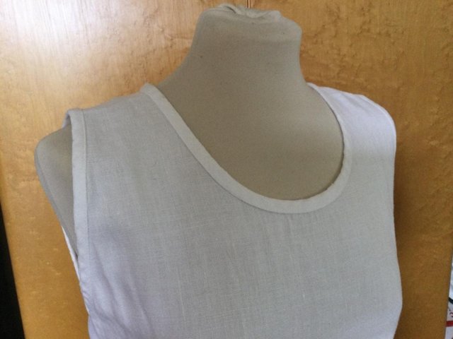 Image 8 of OLSEN Pure White 100% Linen Sleeveless MAXI Dress, sz 18