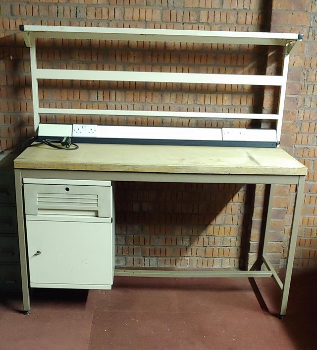 Image 2 of Workbench with storage cabinet and drawer