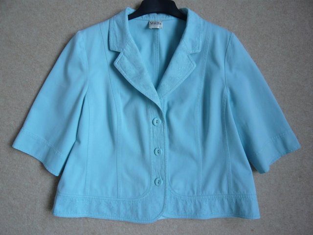 Image 2 of Suit - Viyella pale turquoise skirt suit