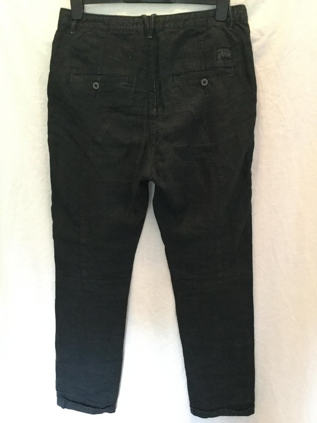 Image 3 of Casual black All Saints linen feel trousers