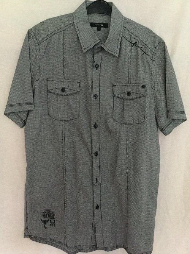 Image 2 of Designer short sleeve shirt with logo on back  by Firetrap