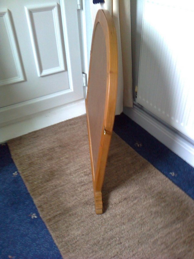 Image 3 of Mirror, Over Mantle, Pine, approx, Widest bottom point 3'5,