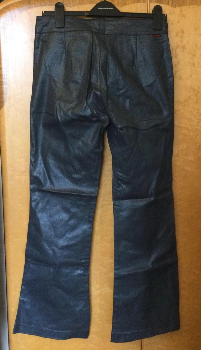 Image 3 of GUESS Vintage Metallic Jean Trousers, Flares, W32 L30.5