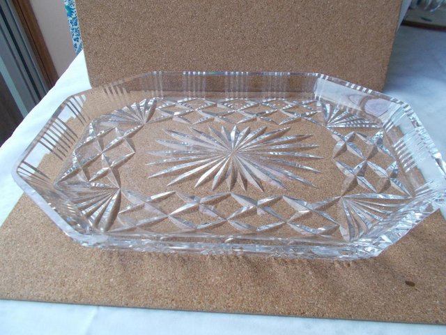 Preview of the first image of Beautifully cut, crystal tray, well suited to display on a d.