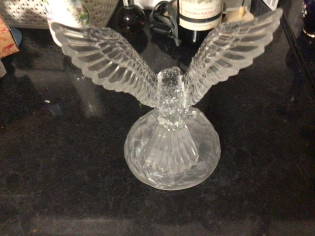 Image 2 of Eagle figurine in Lead glass ornament rare item.