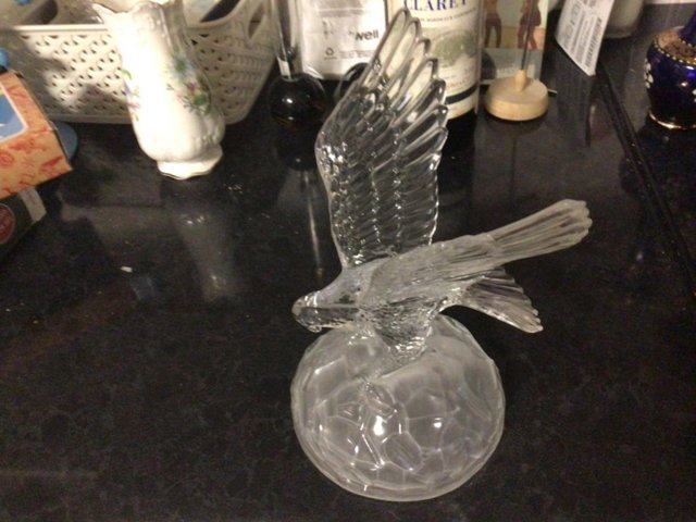 Image 3 of Eagle figurine in Lead glass ornament rare item.