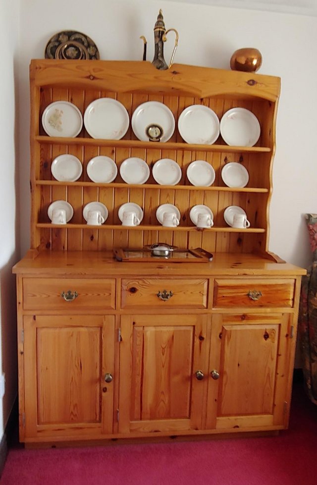 Image 2 of Pine Welsh Dresser, dining table and four chairs