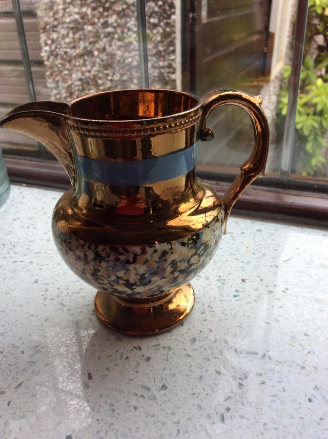 Image 3 of Pretty vintage lustre jug with small floral pattern