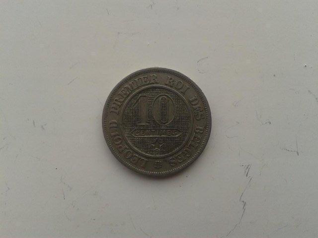Image 2 of 1861 Belgium 10 Centimes Coin KM# 22 (gF)