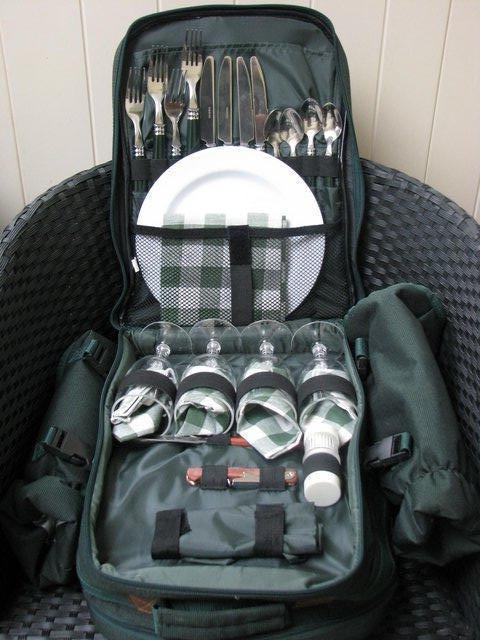 Preview of the first image of "VERSA" GREEN PICNIC HAMPER FOR OUTSIDE DINING.