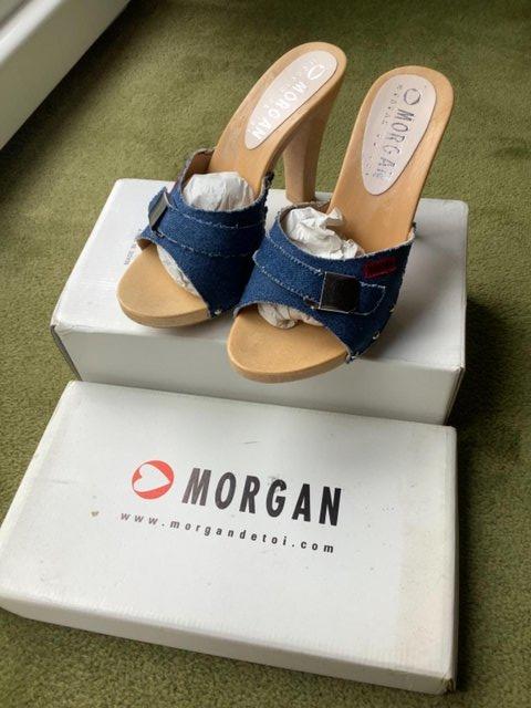 Preview of the first image of Chic and Super Comfortable Italian Made Morgan Mules Size 39.