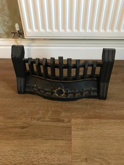 Image 2 of Black Cast Iron Fire Grate and Front