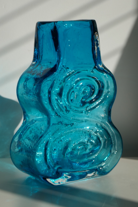 Image 2 of Whitefriars Cello Vase Kingfisher Blue