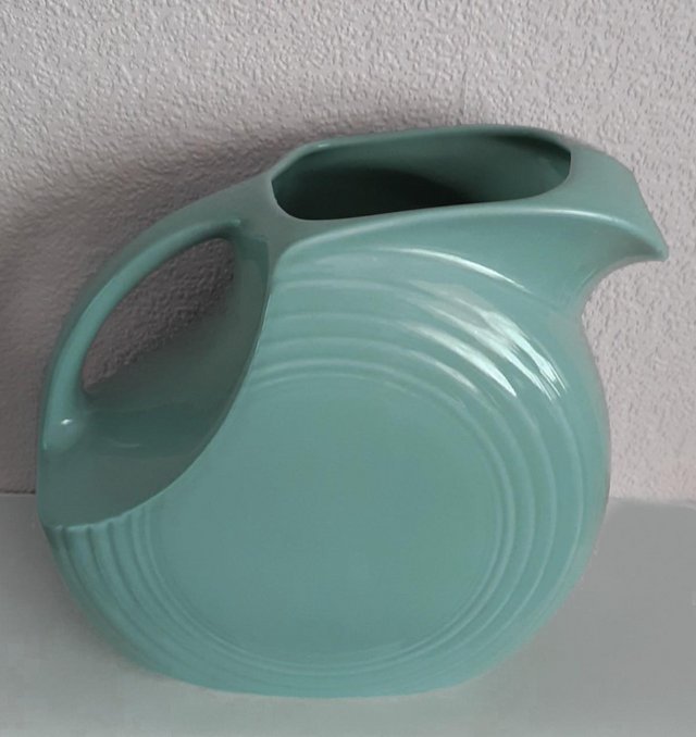 Image 3 of Homer Laughlin Fiesta Ware Large Disc Pitcher In Periwinkle