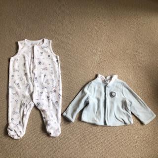 Preview of the first image of 6m baby boy pyjama with its vest - Sergent Major - NEW.