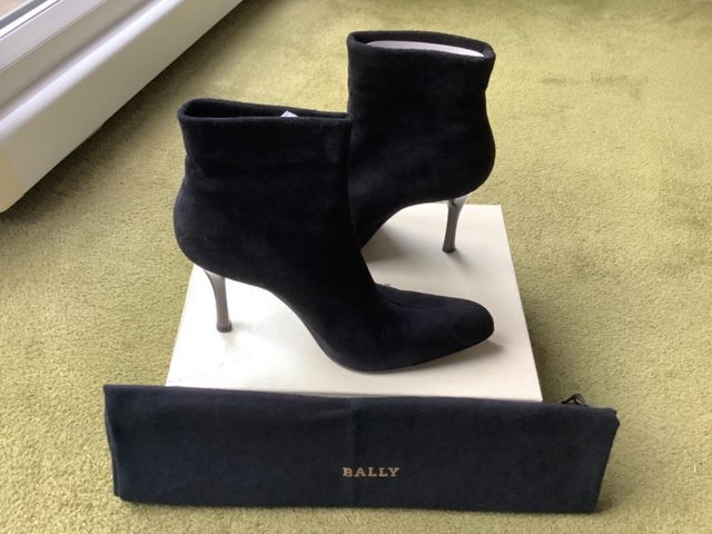 Image 2 of Bally Black Suede Stiletto Ankle Boots