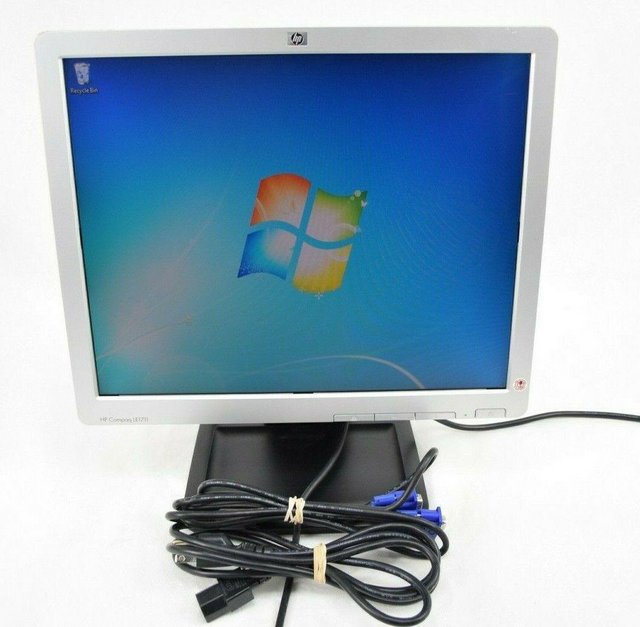 Preview of the first image of HP  17"  COMPUTER/ CCTV MONITOR LCD  Screen with leads.